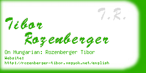 tibor rozenberger business card